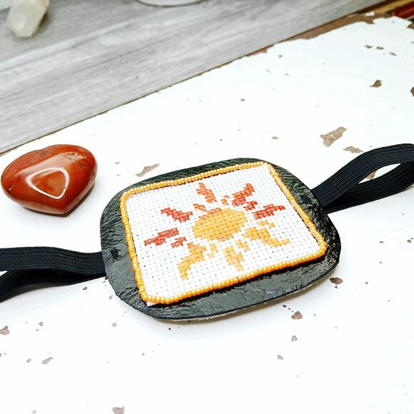 OOAK Sun Eye Patch, Adjustable Costume Accessory, Statement Vision Ocular Aid - Picture 2 of 5